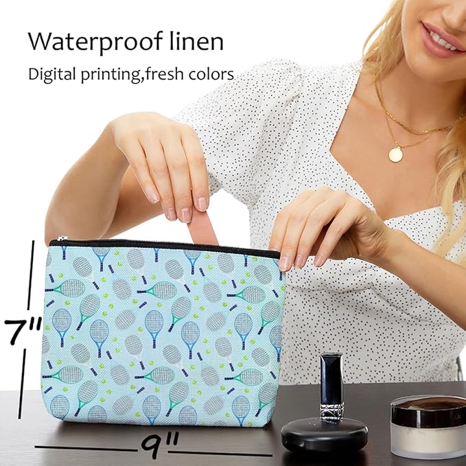 Tennis Gifts, Inspirational Tennis Makeup Bag, Tennis Accessories Tennis Gift Cosmetic Bag Toiletry Bag, Tennis Player Graduation Birthday Gifts for Women Girls Tennis Lovers Sister Girlfriend