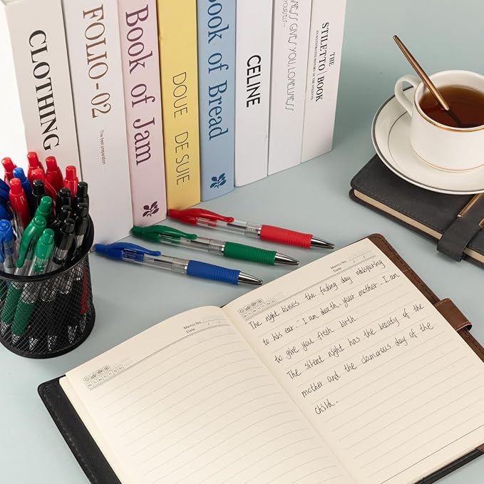 BallPoint Pens Bulk, 100 Pack (BLACK Ink), No Bleed Black Ink with soft Grip, Click Pens for Office Home and School, Retractable Ballpoint Pens, Medium Point, 1.00MM Smooth Writing (Black)