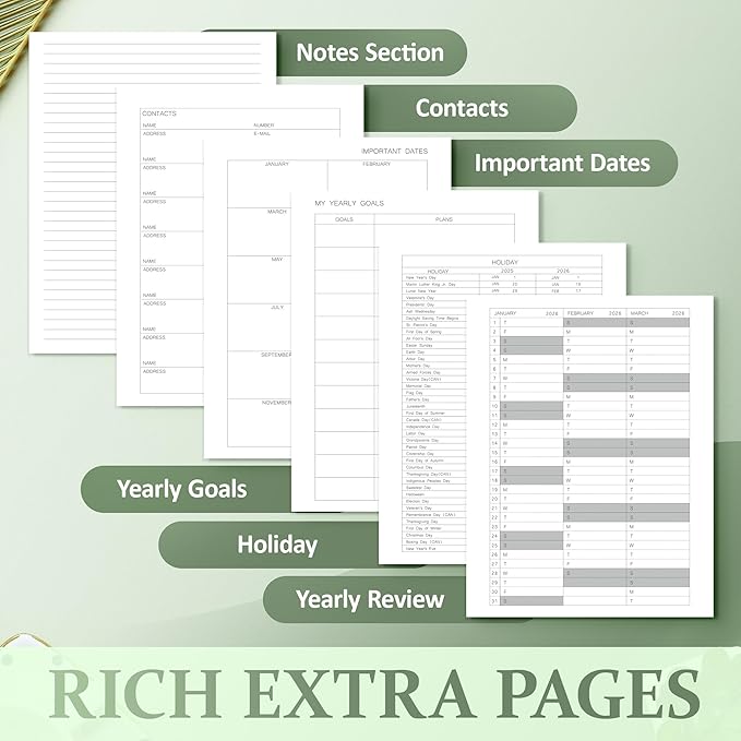 Planner 2025-2026 Weekly and Monthly, July 2025 - June 2026, Hardcover Spiral Bound with Tabs, Inner Pocket, A5 (6.3"x8.5") - Ideal for Teachers, Students & Professionals, Green