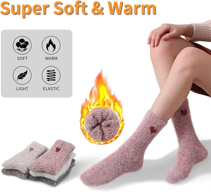 5 Pairs Fuzzy Soft Cozy Comfortable Socks for Women, Casual Sleep Comfy Socks, Perfect Warm Winter Gifts for Women
