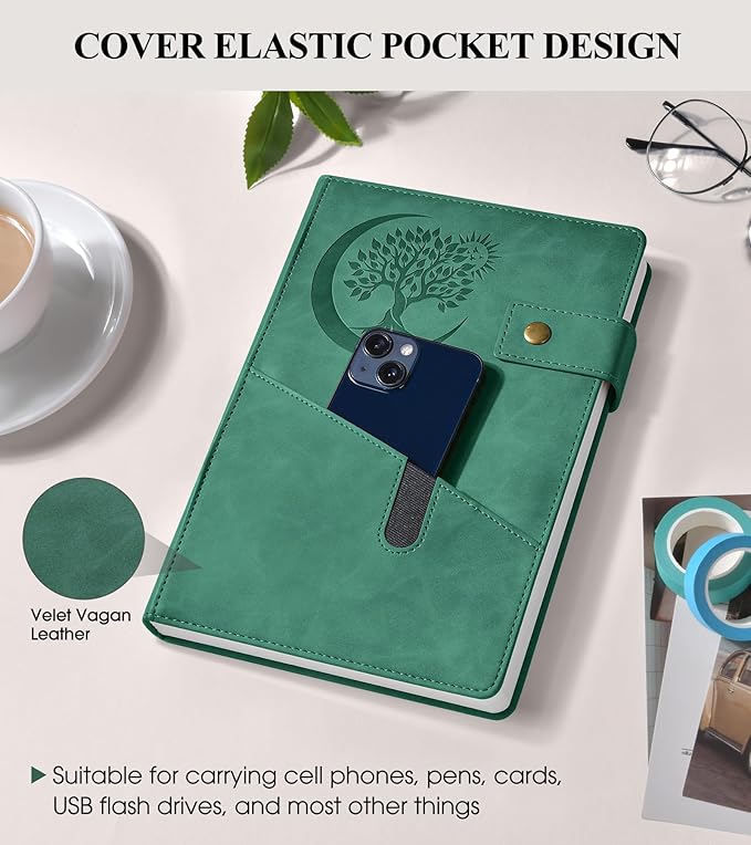 365 Page Thick Lined Journal Notebook for Men Women, A4 Large Leather Journals for Writing, Hardcover Notebooks for Work, School, Note Taking, Business, Travel Diary, College Ruled 8.5" x 11"