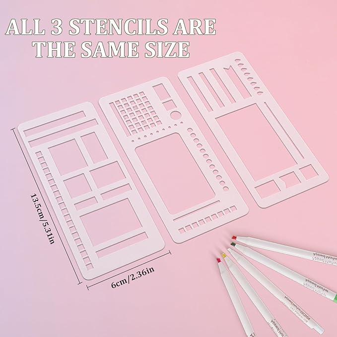 Handmade Flexible Record Template, Reusable Flexible Planner Stencils for Dot Grid Journaling, Calendar, Checklists, Scrapbooking & DIY Craft Supplies (A)