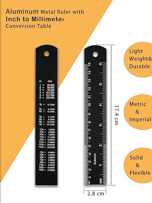 50 Pack Metal Rulers for School Kids, 6 Inch Aluminum Ruler Bulk with Centimeters, Millimeter and Inches, Laser Engraved Metric Scales- 150 mm Straight Edge for Class