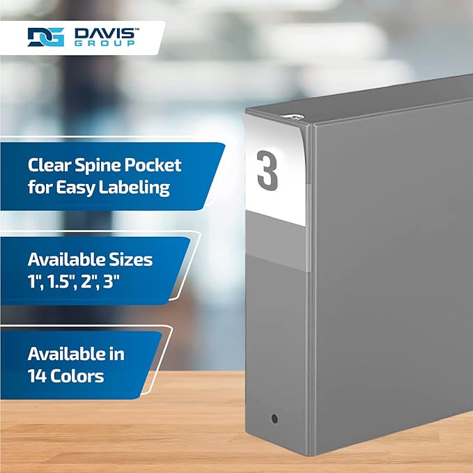 Premium Economy 6-Pack 3-Ring Binders for School or Office, Round-Ring Binders, 3 Inch, Gray