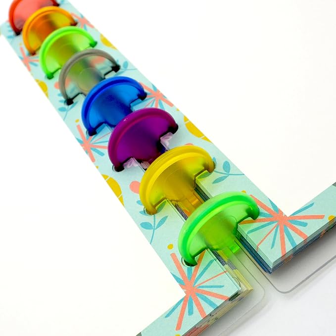 100pcs Discbound Notebook Discs DIY Planner Accessories fits for Tul,Levenger,Arc,Happy Planner,Talia(Transparent Mixed,1.1inch/28mm)