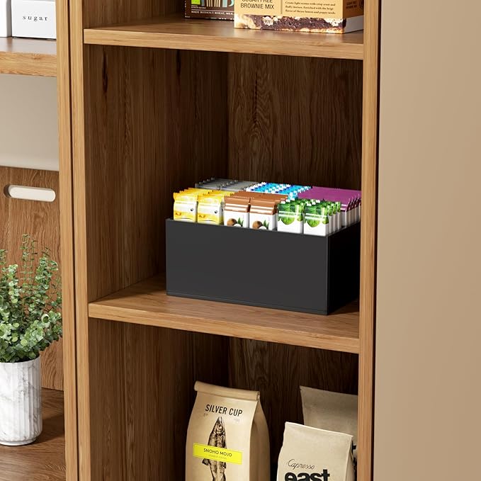 HIIMIEI Black Makeup Brush Holder Organizer Acrylic 6-Slots Cosmetic Brushes Storage Organizer for Vanity Countertop