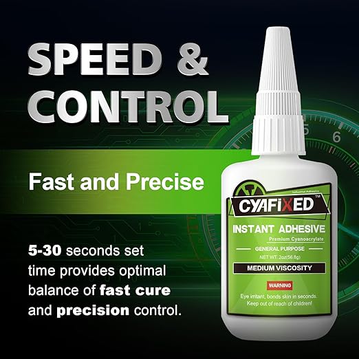 Super Glue Liquid, Instant Clear Cyanoacrylate Medium Viscosity Adhesive, Food Safe CA Glue for Shoe Repair Leather Ceramic Plastic Glass Metal Wood Aquarium Porcelain Rubber Pottery Model Craft