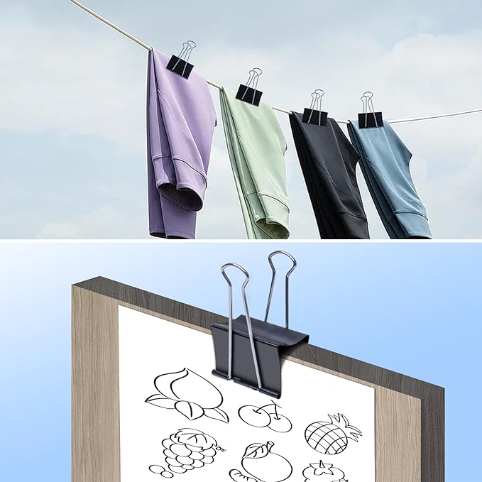 Ufmarine Jumbo Binder Clips 3 inch (6 Pcs), Extra Large Binder Clips Giant for Office Supplies