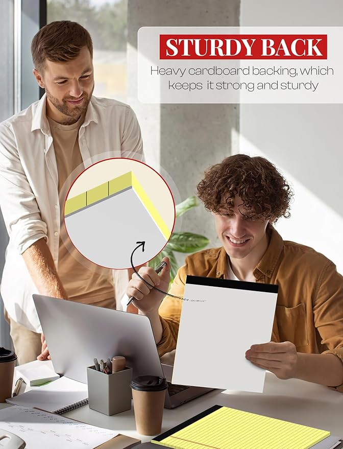 8 Pack Yellow Legal Pads 8.5 x 11 Wide Ruled Note Pads 8.5 x 11 Lined Paper Writing Pads Yellow Notepads 8.5 x 11 Notebook Paper for Work Legal Notepads Yellow Pads of Paper 30 Sheets per Legal Pad