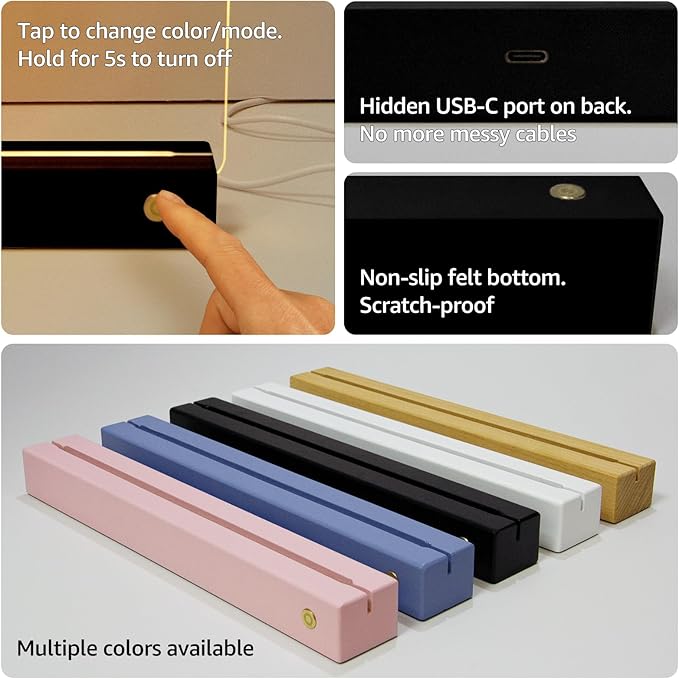 LED Note Board with 8 Colors，Acrylic Dry Erase Board with Light, Clear Monthly/Weekly Calendar, Led Drawing Board for Kids with Stand, 8 Markers, Adapter, Soft Cloth, Holiday Trend Gift (Black)