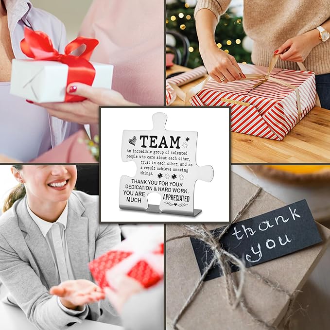 Team Gifts for Employees, Colleagues, Appreciated Coworker Gift, Thank You Coworkers Gift for Women Men, Teamwork Quotes Motivational Quotes for Office Home Decorative Signs Plaques WDD5