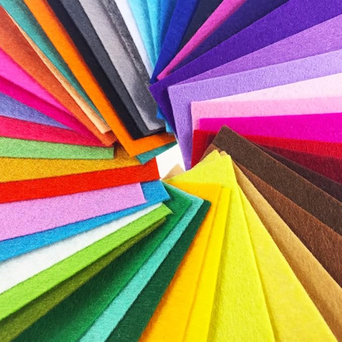 flic-flac 48PCS 8 x 12 inches (20 x 30cm) Assorted Color Felt Fabric Sheets Patchwork Sewing DIY Craft 1mm Thick … (20cm * 30cm, 48pcs)