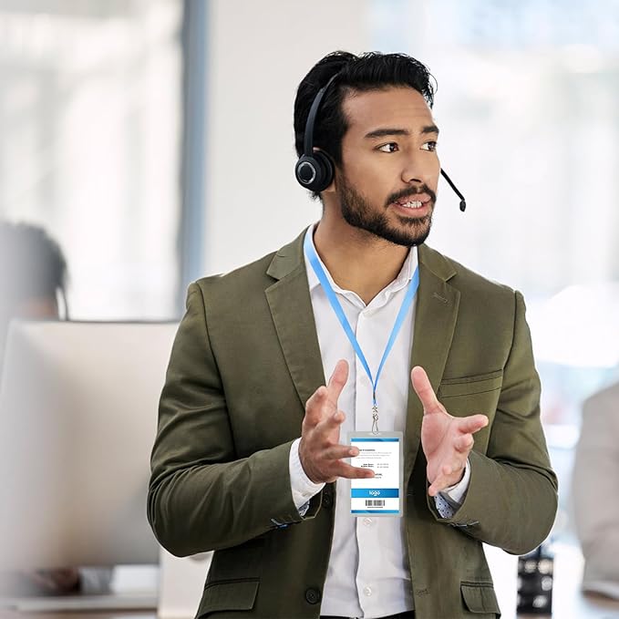 Bulk Lanyards Lanyards for ID Badges,Lanyards with Swivel Hook Clips for Name Tag Lanyard ID Holder (Light Blue, 100 packs)