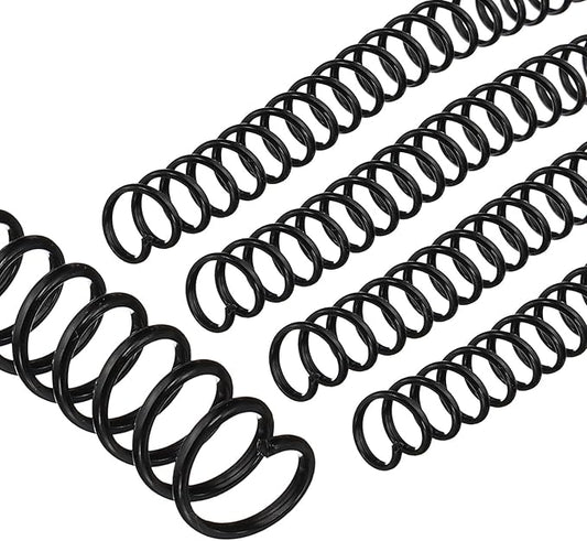 PATIKIL 13mm(1/2") Plastic Spiral Binding Coils, 20 Pcs Binding Spirals 105 Sheet Capacity 4:1 Pitch Binding Spirals for Binding Paper Sheets, Black