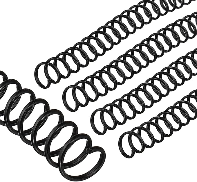 PATIKIL 14mm(9/16") Plastic Spiral Binding Coils, 20 Pcs Binding Spirals 115 Sheet Capacity 4:1 Pitch Binding Spirals for Binding Paper Sheets, Black