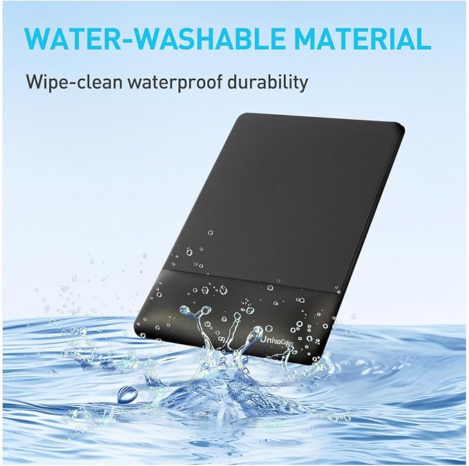 UnivoColors Design-Wave Wrist Rest Mouce Pad,PE Mouse Sliding Panel+Artificial Sheepskin+Memory Foam+Ergonomic+Anti-Slip Gel,Resilience Support During Work and Gaming,Mouce Accessory,White