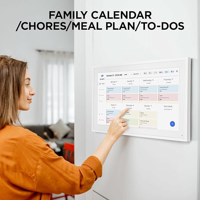 15.6 Inch Smart Digital Calendar, Wall Electronic Calendar, 1920 * 1080 IPS Full HD Touch Screen Display for Family Meal Planner Support - Streamline Household Organization