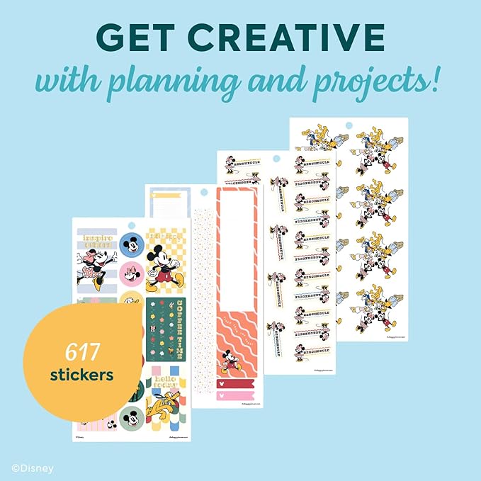 Happy Planner Disney Sticker Set for Planners, Calendars, and Journals, Easy-Peel Stickers, Scrapbook Accessories, Current Classroom, 30 Sheets, 617 Stickers Total