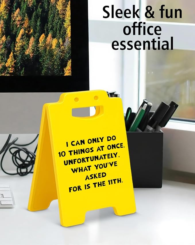 Funny Office Desk Little Signs - Sarcastic Work Gifts for Coworker Teammate, Gag Gifts for Women Men, Fun Office Cubicle Decorations for Work