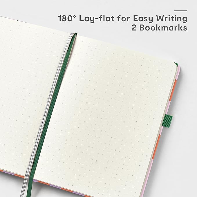 &And Per Se Dotted Journal Notebook for Women&Men with Pattern, A5 Hardcover, 160 Pages 100GSM Thick Dotted Paper, 3 Sheets of Stickers Included(Color Block)