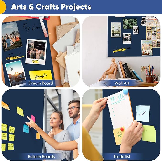 Vanhench Navy Blue Wrapping Paper 17.5"×963" (80 1/4FT), Birthday/Fathers Day Wrapping Paper, Art Craft Paper, Bouquet Flower Poster, Blue Bulletin Board Paper 80GSM55LB