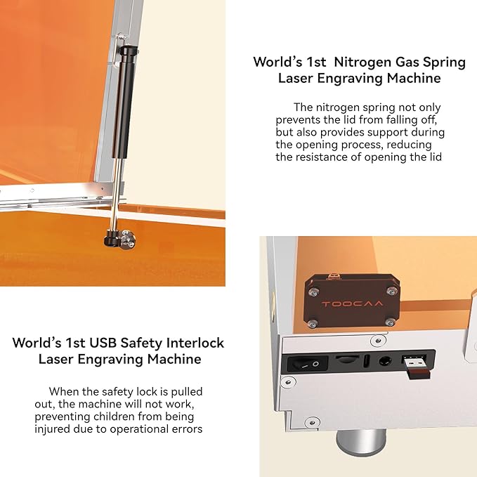 TOOCAA 10W Laser Cutter and Engraver Machine with 5 in 1 Rotary Roller Set,Fume Extractor,Smart Camera,Air Assist,Honeycomb Panel,Lazer Engraving Machines for Tumblers Wood Metal Acrylic Leather