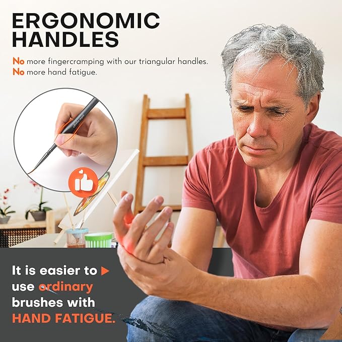 Golden Maple Miniature Paint Brushes Drybrush-10pcs Model Detail Paint Brush Set, Small Fine tip Brushes for Acrylic, Watercolor & Paint by Number, Figurine