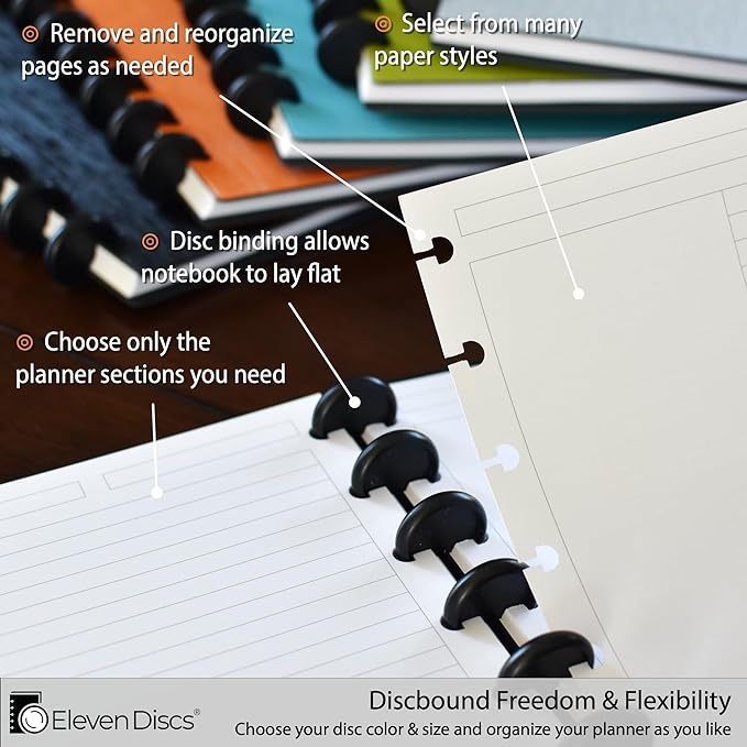 1-Inch Transparent Plastic Discbound Expansion Discs for Custom Notebook and Planner - Compatible with Circa, Arc, TUL (Set of 22)