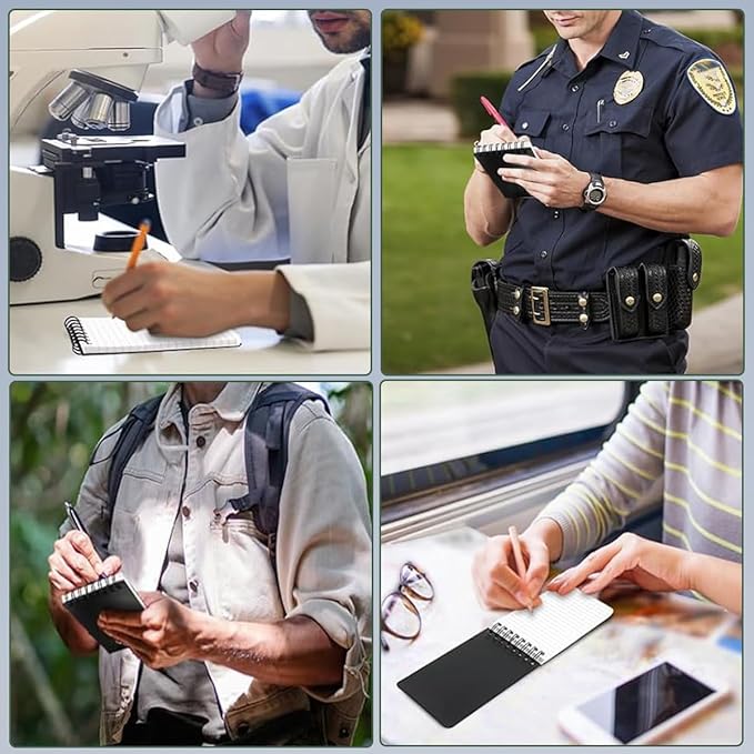 Weatherproof Top Spiral Notebook 3x5 Pocket Notepad with Waterproof Paper and Hard Cover, 100 Pages per Steno Pad, Graph Pattern (3" x 5", Yellow)