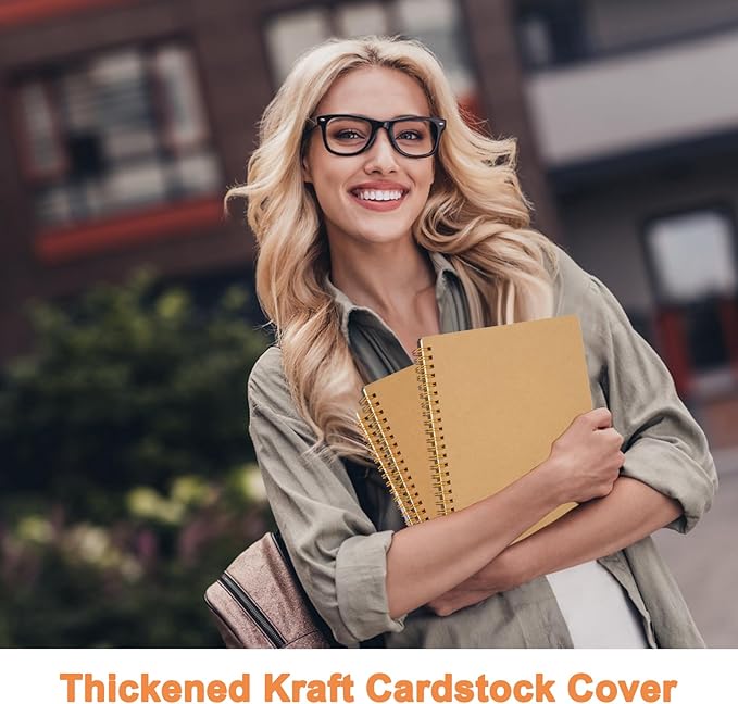 Ruled Spiral Notebook - 6 Pack Lined Notebooks for Work School - A5 Journals Bulk, Soft Cover Travel Journal Spiral for Writing Drawing, 8.2" X 5.8", 60 Sheets/120 Pages