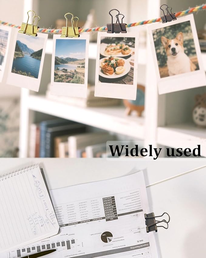 Mini Binder Clips 0.75in 24-Pack - Multicolor Bronze Clips for Notes with Magnetic Case