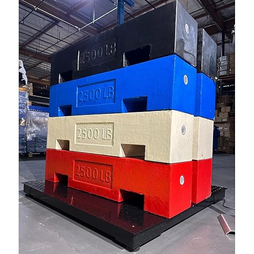 SellEton SL-4x4-5k-NN Floor Scales, Accurate Pallet Scales with Indicator for Warehouse Shipping and Medium Duty Industrial (48"x48", 5000 lb x 1 lb)