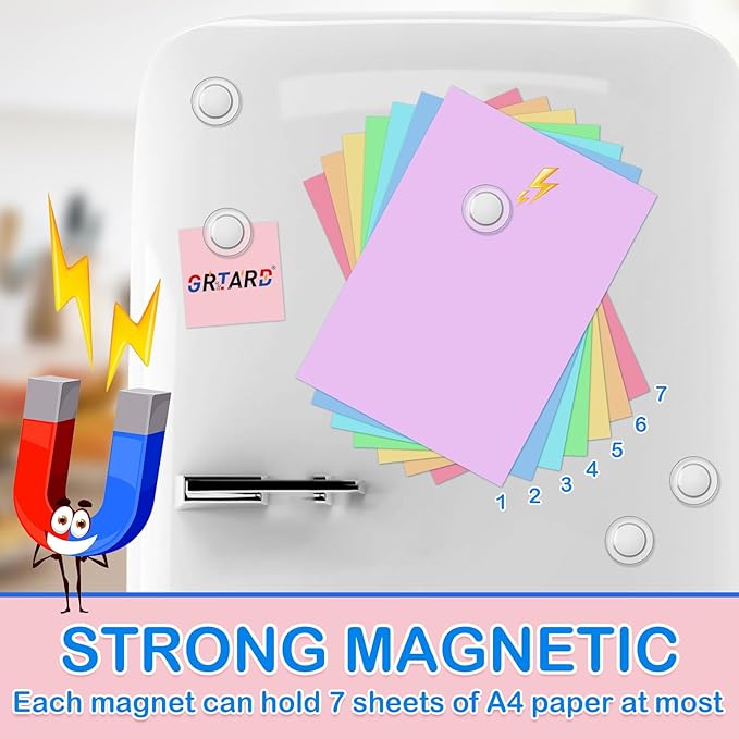 Grtard 45 Pcs Magnets for Whiteboard, Round Refrigerator Magnets Fridge Magnets Whiteboard Magnets, Dry Board Decorative Magnets Teacher Supplies for School, Home, Office (Clear, 3cm/1.18 inch)