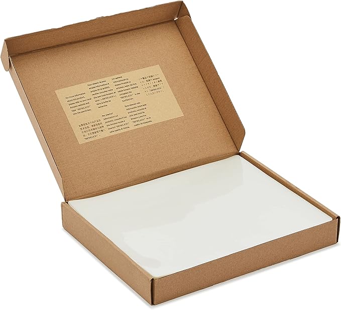 Amazon Basics Clear Thermal Laminating Plastic Paper Laminator Sheets, 9 x 11.5-Inch, 200-Pack, 3mil