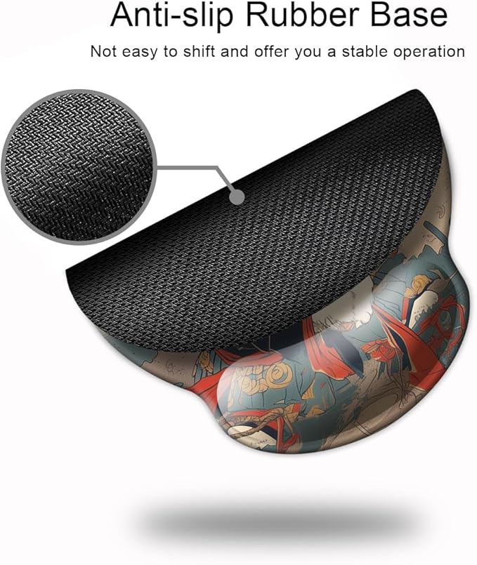 Ergonomic Mouse Pad with Wrist Support,Mouse Pad with Wrist Rest,Relieve Wrist Pain Mousepad Non-Slip Rubber Base,Mouse Pads for Desk,Computers,Laptop,Office,Home,Accessories Cute Cat