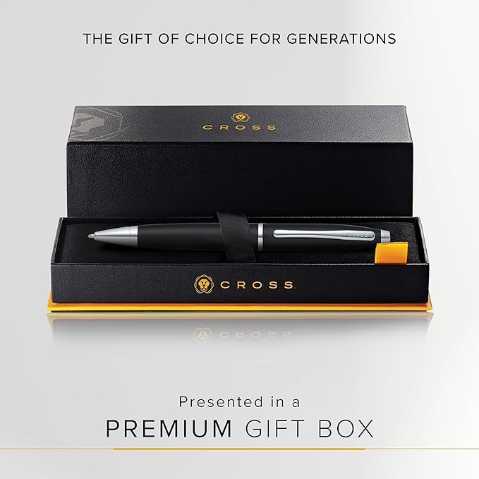 Cross Calais Refillable Ballpoint Pen Presented in a Luxury Gift Box - Medium Point, Black Ink, Matte Black