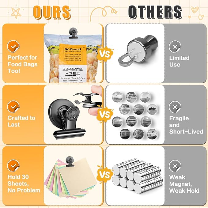 Grtard 500pack Magnetic Clips Heavy Duty, Black Magnet Clips for Fridge, Refrigerator Magnets, Scratch Free Magnets with Clip, Strong Magnetic Clip for Whiteboard, Refrigerator, Locker, Classroom