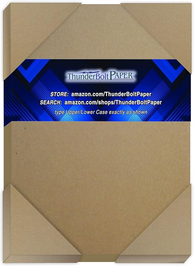 150 Sheets Chipboard 24pt (Point) 5 X 7 Inches Light Weight Photo|Card Size .024 Caliper Thickness Cardboard Craft and Packing Brown Kraft Paper Board