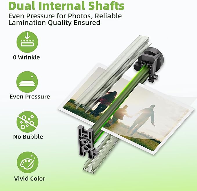 Laminator Machine with 40 Laminating Sheets, Thermal Laminator with Paper Trimmer & Corner Rounder, Laminating Kit for Home Office School and Class, White