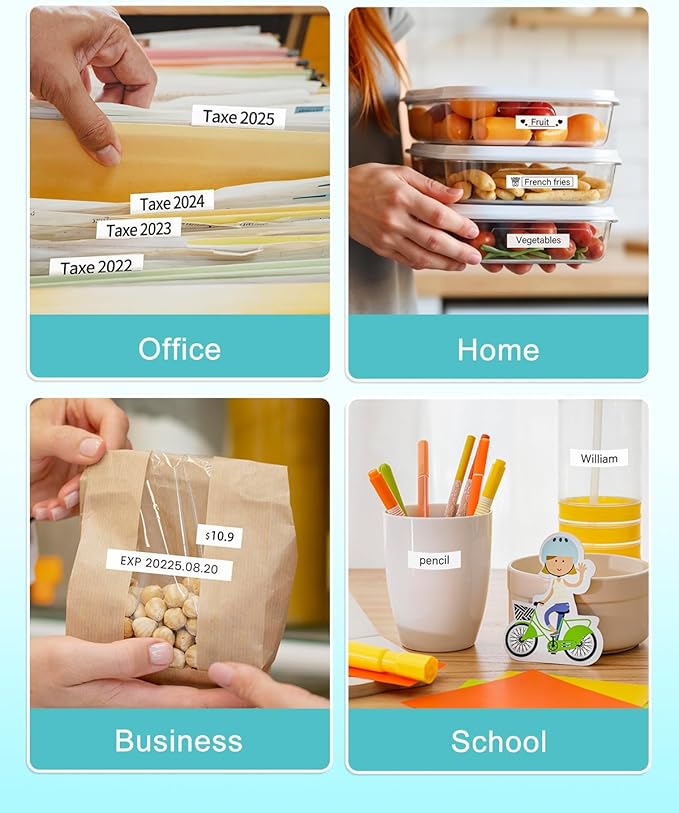 12mm 0.47 Laminated White Tape Replace for Brother Label Maker Tape TZe-231 Compatible with P-Touch TZ TZe 1/2" Black on White TZE231 for PT-D220 D210 H110 D200 D400 1280 D610BT Refills, 6-Pack