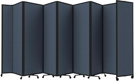 Versare Room Divider 360 Portable Wall Partition | Folding Panels | Large Freestanding Divider | Locking Wheels | Temporary Room Separator