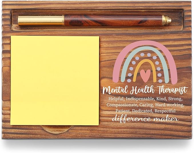 Mental Health Therapist Gifts Sticky Note Holder, Thank You Gift School Counselor, Mental Health Therapist Appreciation Gift, Therapist Graduation Gift Self-Stick Note Pad Holders TZP48