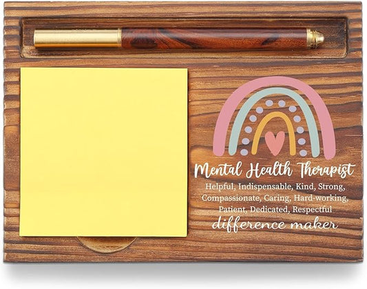 Mental Health Therapist Gifts Sticky Note Holder, Thank You Gift School Counselor, Mental Health Therapist Appreciation Gift, Therapist Graduation Gift Self-Stick Note Pad Holders TZP48