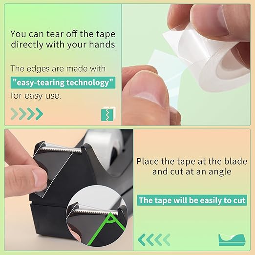 OWLKELA 12 Rolls Clear Tape Refills, Transparent Tape, All-Purpose Transparent Glossy Tape Rolls for Office, Home, School（60U）