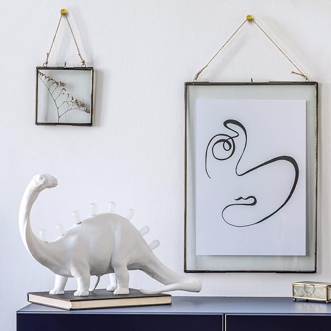 Zhengmy 40 Pcs Double Headed Picture Hangers Nails 4 Size Long Thumb Tacks Wall Nails for Hanging Pictures Decorative Push Pins Hooks for Drywall Photo Office Home Decor, 20/30/ 40/ 50lb(Gold)