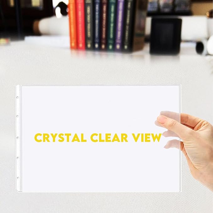 PERFORMORE 10 Pack of 8.5” x 14” Heavyweight Landscape Sheet Protectors, Legal Paper Sleeves, Clear Archival Quality, Horizontal Legal Size Clear Sheet Protectors for Binders Documents