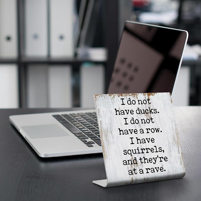 I Don't Have Ducks Humorous Office Gift for Coworker Men Women Teacher Boss Leader Plaque Desk Decor Office Shelf, Gag Gift for dad hubby Husband Wife Boyfriend Girlfriend XUV110