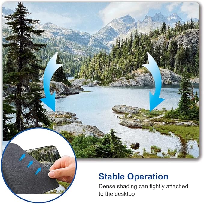 Hokafenle Mouse Pad, Natural Landscape Mouse Pad, Forest Waterfall Mousepad, Premium-Textured Square Waterproof Mouse Mat Non-Slip Rubber Base Mouse Pads for Office Laptop