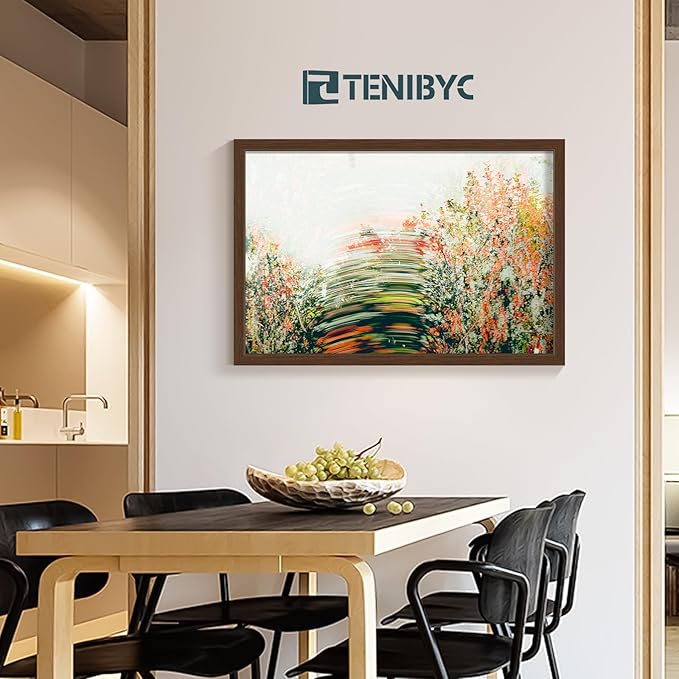 24x36 Poster Frame - 4 Pack, Brown Wood Picture Frame, Suitable for Photos, Puzzles, Paintings & Maps, Wall Hanging