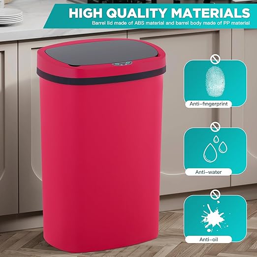 PayLessHere 13 Gallon Trash Can Kitchen Trash Can Automatic Garbage Can with Lid Touch Free High-Capacity Motion Sensor for Home Kitchens Bedroom Bathroom Office Kitchen Waste Bin Wateproof Trash Bin